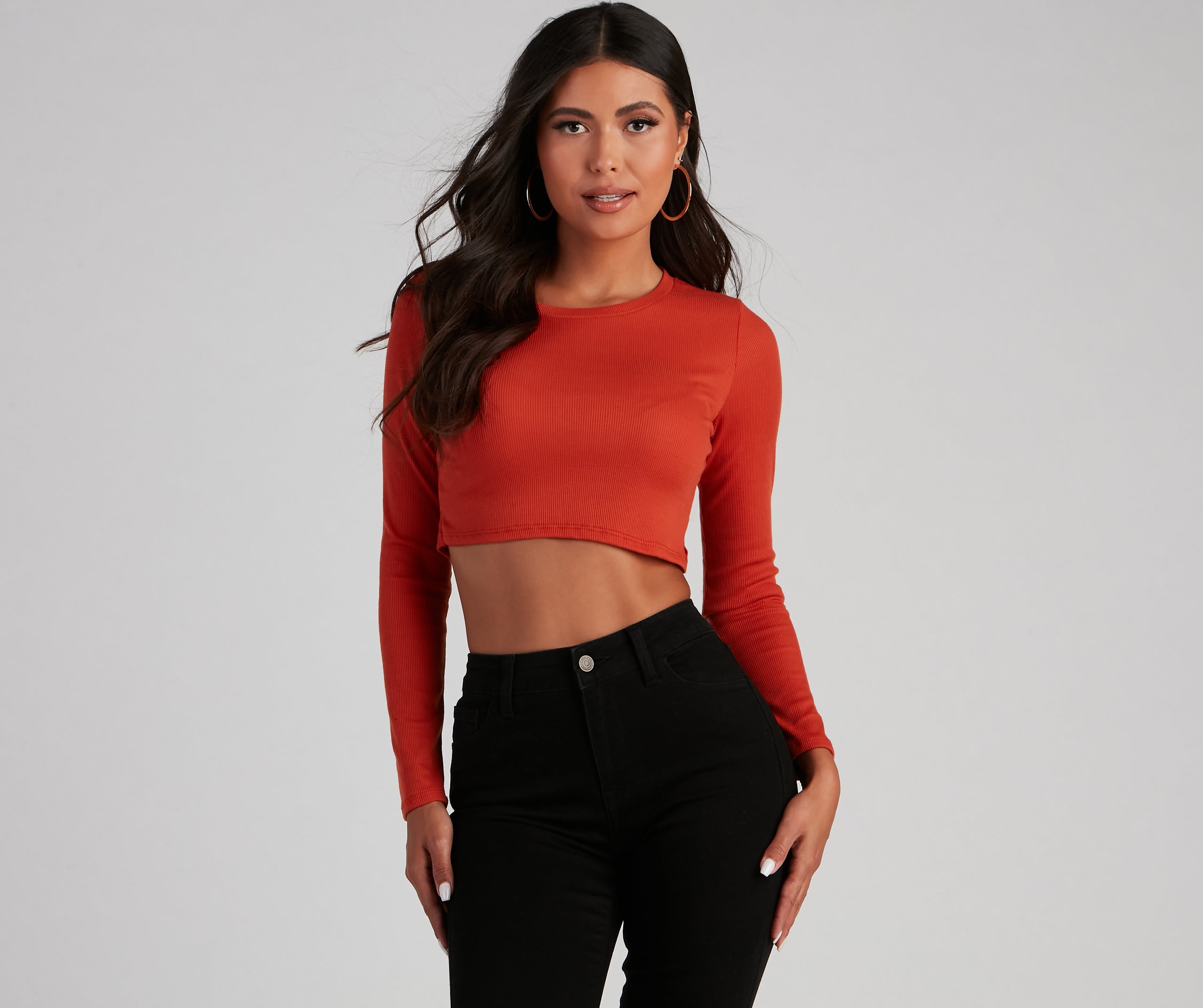 Keeping Knit Casual Crop Top