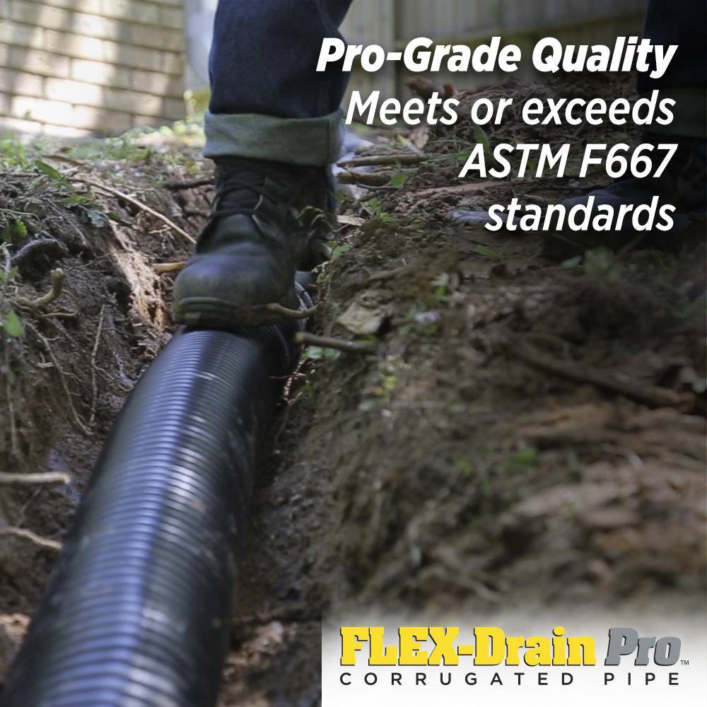 Amerimax Home Products FLEX Drain Pro 4 in. x 100 ft. Black Copolymer Solid Drain Pipe HP4100S