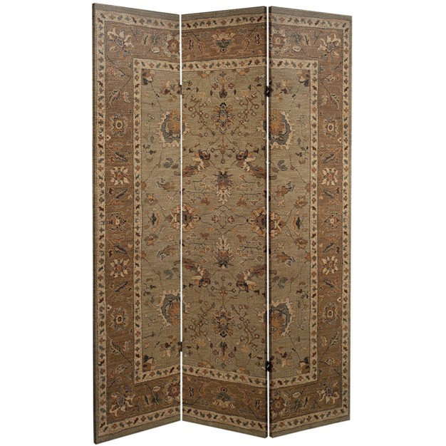 Double Sided Persian Rug Canvas Room Divider Beige Oriental Furniture