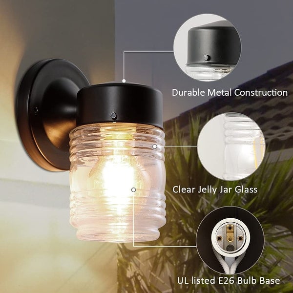 Run Bison 2pack Waterproof Jelly-Jar Wall Lantern， E26 socket Shopping - The Best Deals on Outdoor Wall Lanterns | 40049055