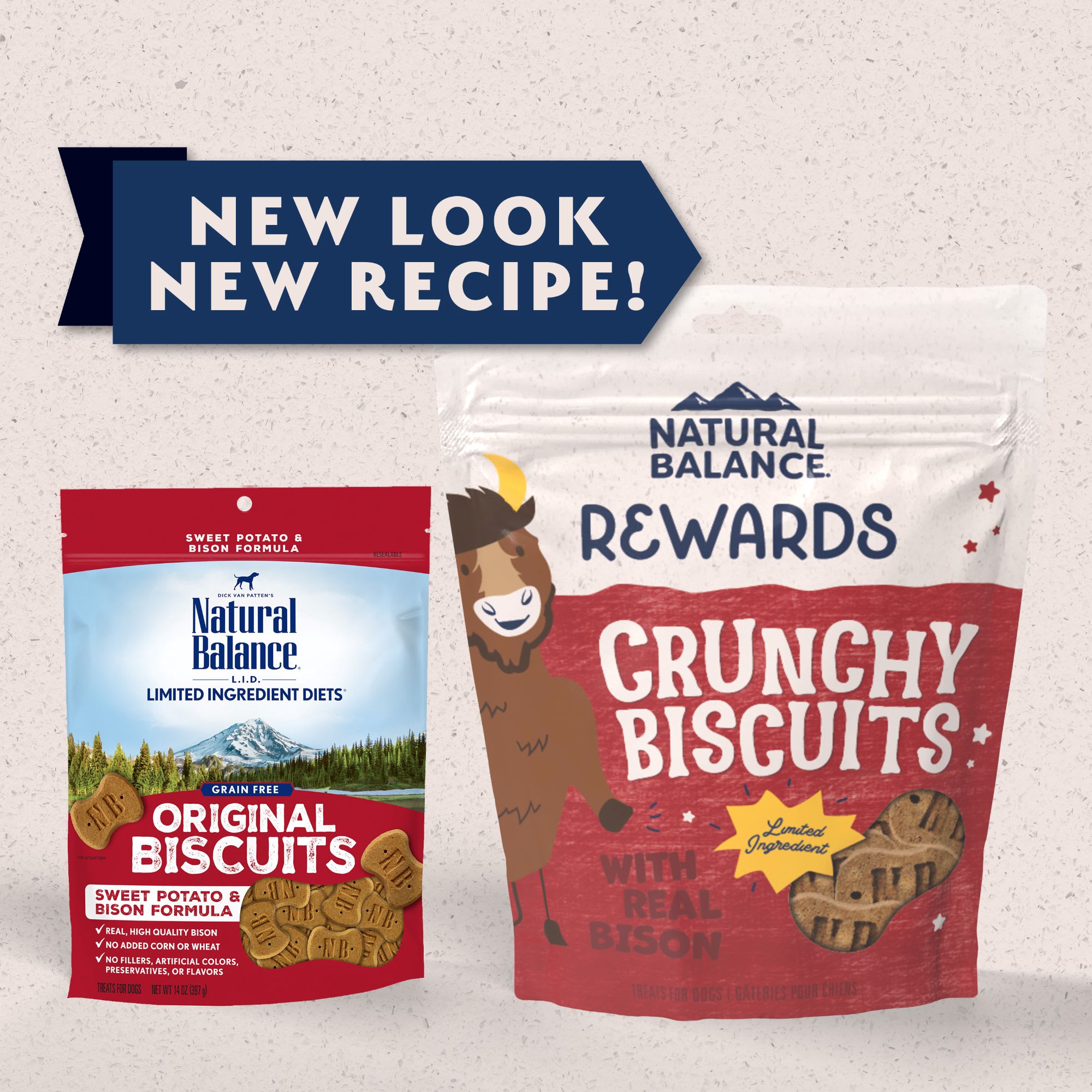 Natural Balance L.I.T. Limited Ingredient Treats Sweet Potato  Bison Formula Dog Treats， 14 oz.