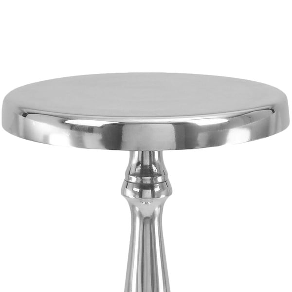 Petite Treasure Silver Round Accent Table