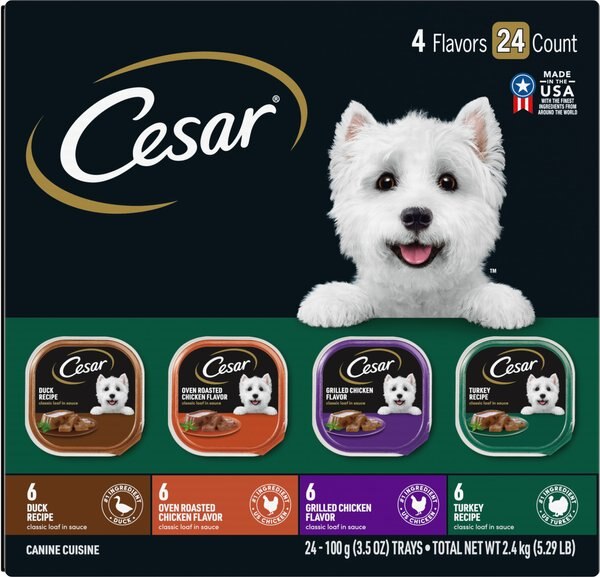 Cesar Poultry Variety Pack with Real Chicken， Turkey and Duck Dog Food Trays