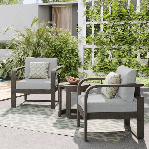 Corvus Annette 3piece Outdoor Chat Set with Sunbrella Pillows