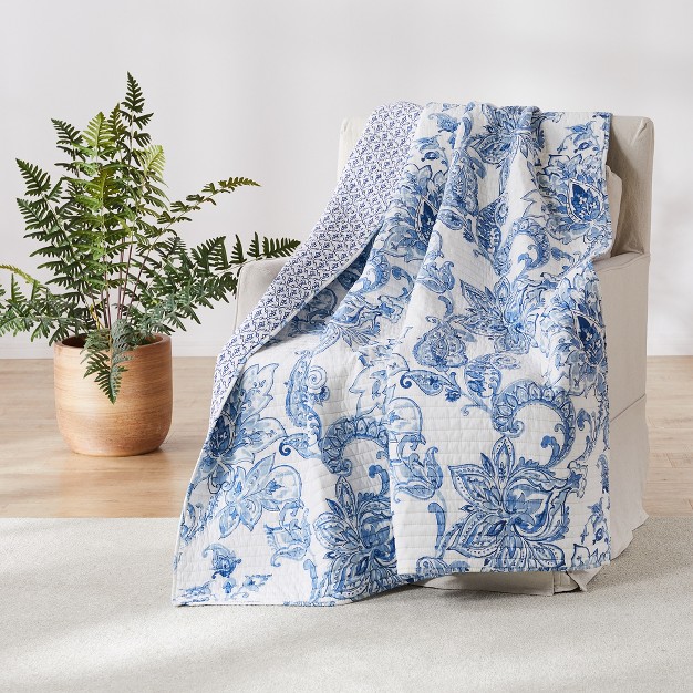 Bennett Floral Quilted Throw Villa Lugano By Levtex Home