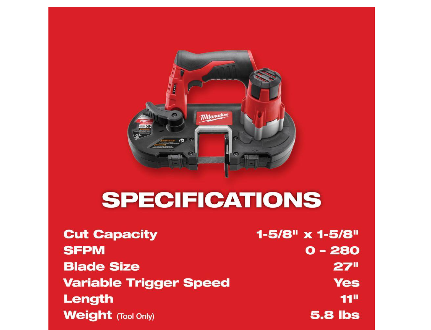 Milwaukee 2429-21XC-2364-20 M12 12-Volt Lithium-Ion Cordless Sub-Compact Band Saw XC Kit with M12 LED Flood Light