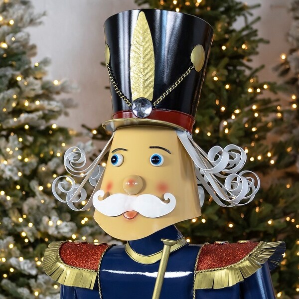 Iron Christmas Blue Nutcracker Harold Holding Trumpet