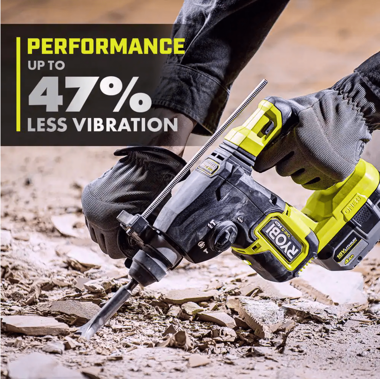 Ryobi ONE+ HP 18V Brushless Cordless 1 in. SDS-Plus Rotary Hammer Drill (Tool Only)， P223