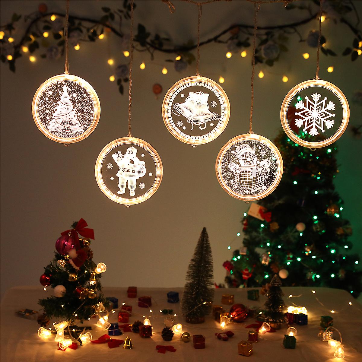 Christmas Curtain Decoration Led String Lights 3d Visual Effect Warm White Light Usb Powered For Home Room Indoor Bedroom Window Decor， 4.9ft * 1.6ft