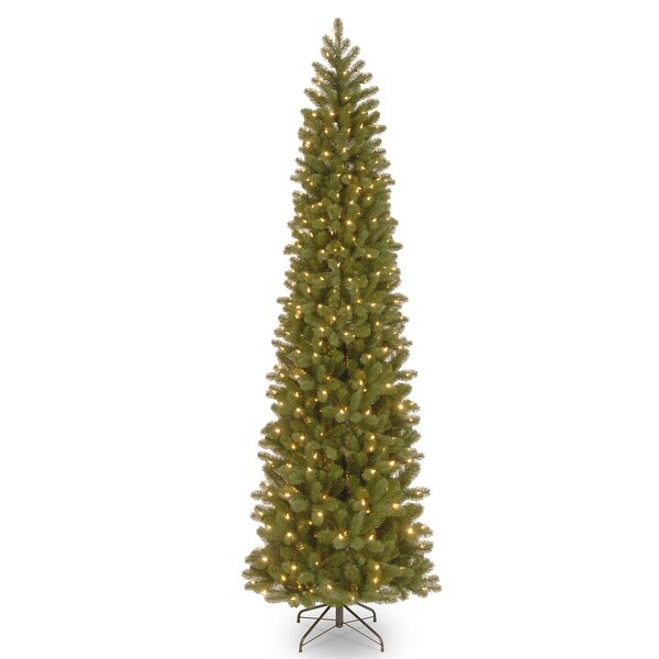 National Tree Company 9 ft. Downswept Douglas Fir Pencil Slim Tree w/Dual Color LED Lights