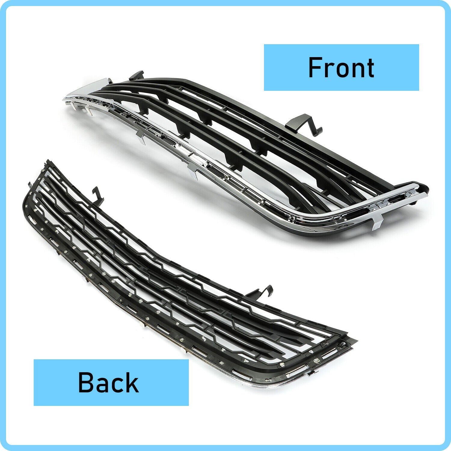 KOJEM Front Lower Bumper Cover Grille Black Chrome for 2013-2017 2014 2015 2016 Chevrolet Traverse (Submodel: LS， LT) 4-Door Replacement for 20983791 GM1036154C