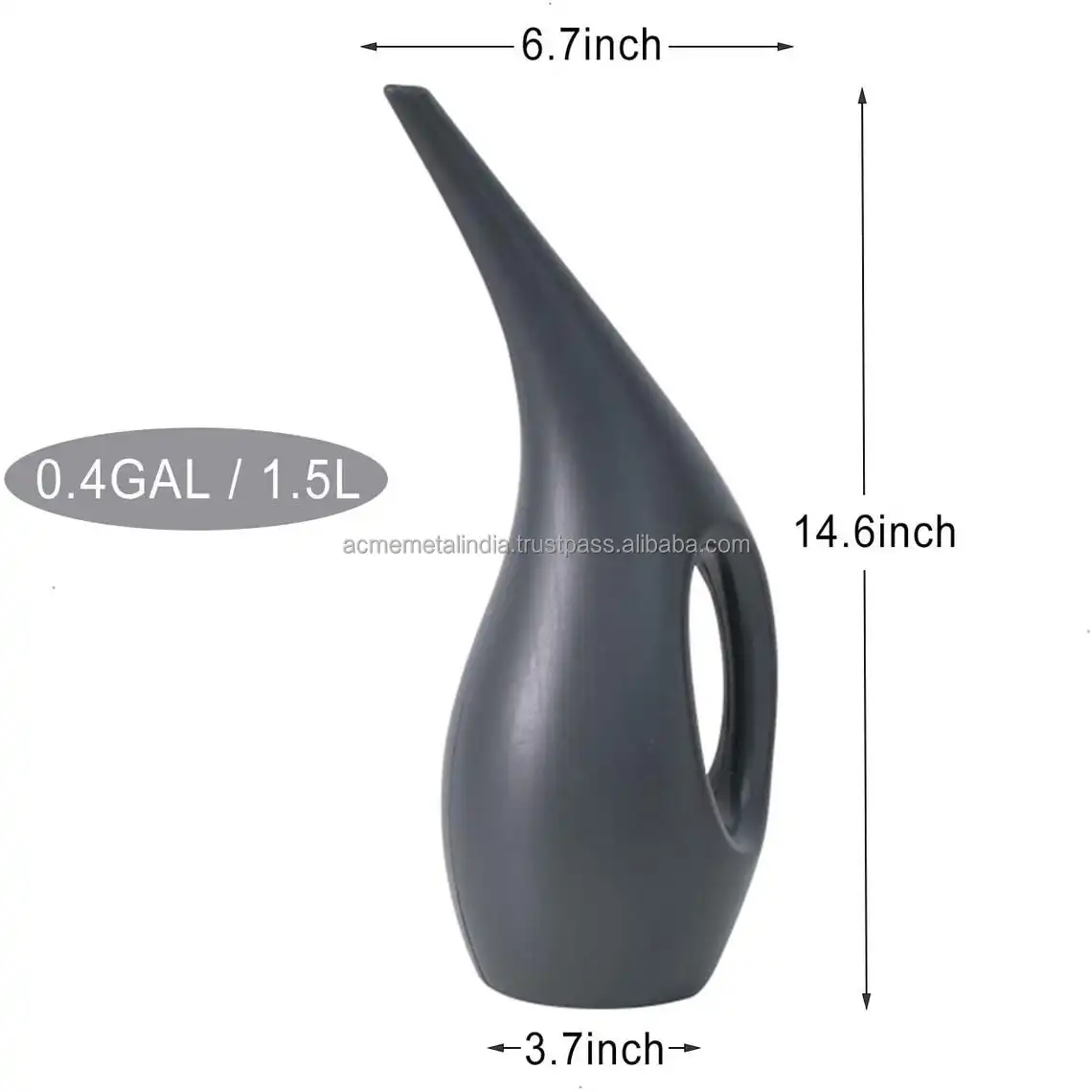 Garden Plants Watering Can Superior Quality Pure Dark Grey Color Indoor and Outdoor Garden Tool Watering Can Wholesale Supplies