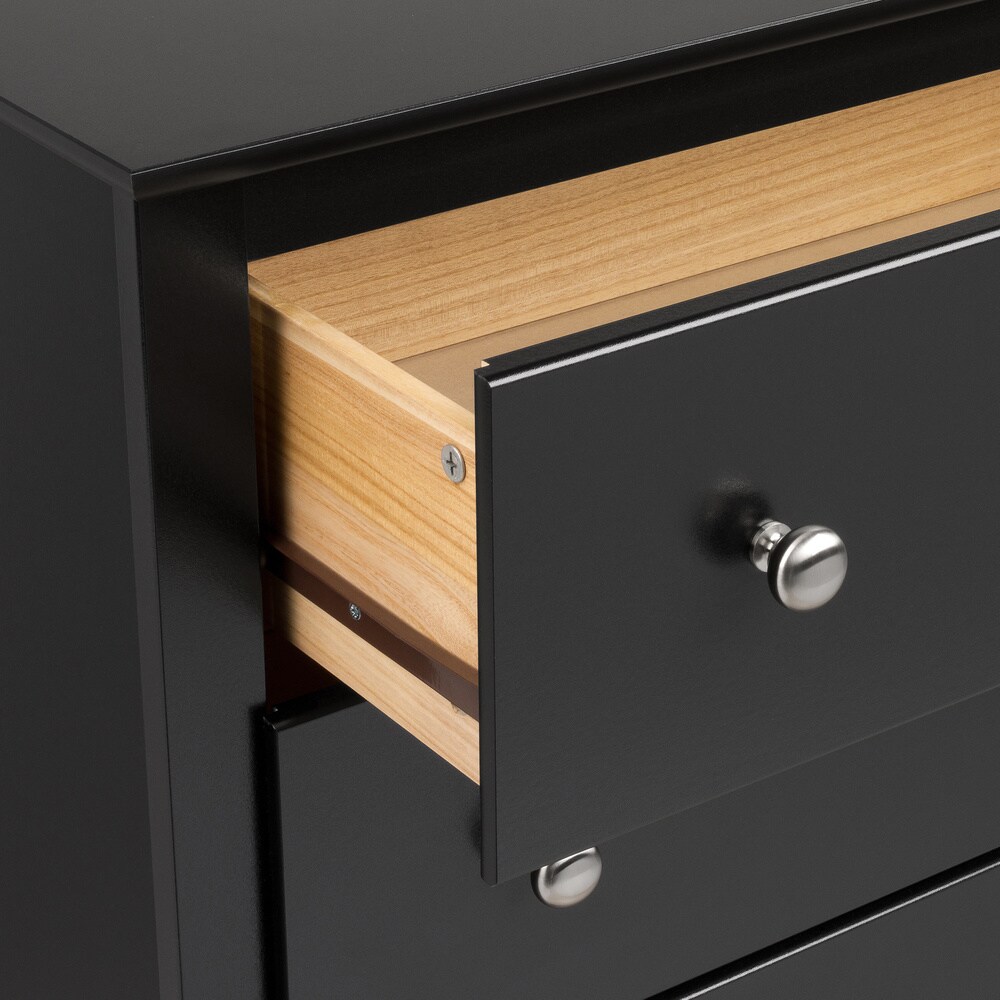 Sonoma Transitional Black Laminate 5 drawer Chest