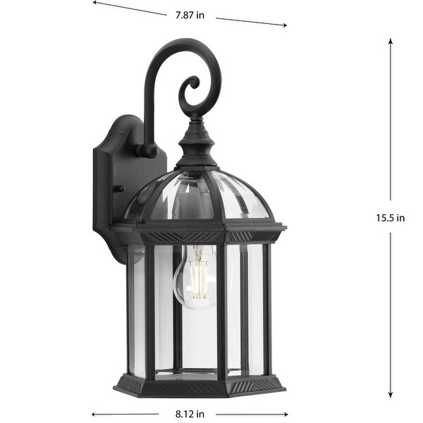 Dillard Collection One-Light Textured Black Outdoor Wall Lantern - 8.12 in x 7.87 in x 15.5 in Shopping - The Best Deals on Outdoor Wall Lanterns | 39575321