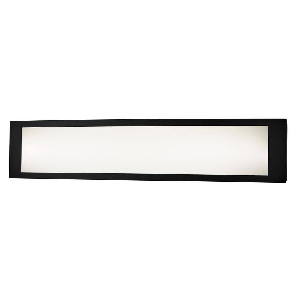 Hampton Bay Woodbury 24.6 in. 1-Light Matte Black Integrated LED Bathroom Vanity Light Bar with Frosted Acrylic Shade IQP1301LX-07BK