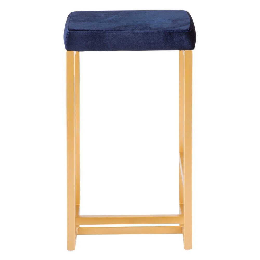 Midas Contemporary Glam Upholstered Counter Stool (Set of 2)   N/A