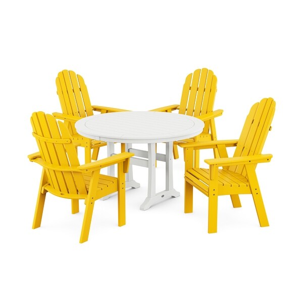 POLYWOOD Vineyard Adirondack 5Piece Nautical Trestle Dining Set