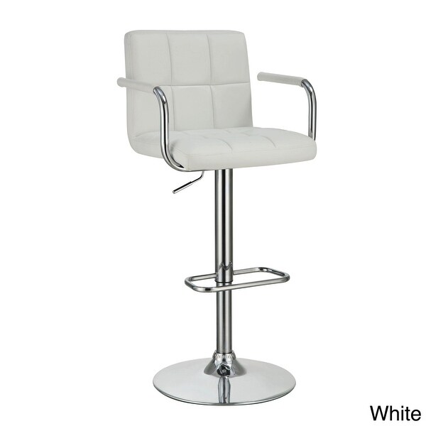 Modern Design Square Stitched Upholstered Adjustable Swivel Stool