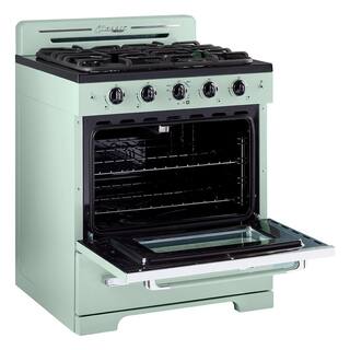 Unique Appliances Classic Retro 30 in. 3.9 cu. ft. Retro Gas Range with Convection Oven in Summer Mint Green UGP-30CR LG