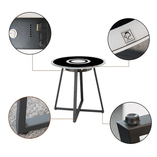 Multifunctional Side Table with Lamp and Music