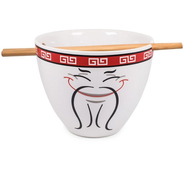 Boom Trendz Bowl Bop Food Man Chew Japanese Dinnerware Set 16 ounce Ramen Bowl Chopsticks