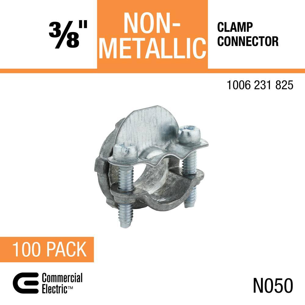 Commercial Electric 38 in. (12 in. Knockout) Non-Metallic Clamp Connector (100-Pack) FNC1Z-38-100