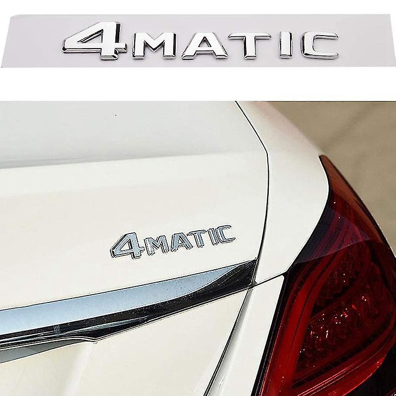 4matic Silver Auto Trunk Door Fender Bumper Badge Decal Emblem Adhesive Tape Sticker Replacement Fo