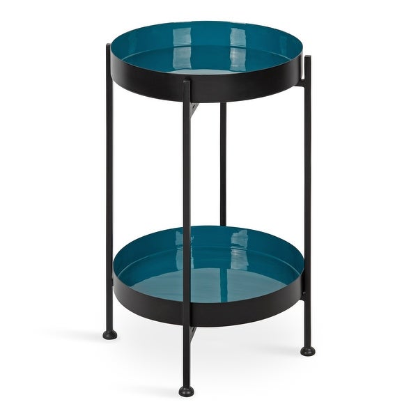 Kate and Laurel Nira Two-Tiered Metal Side Table - 15x15x24