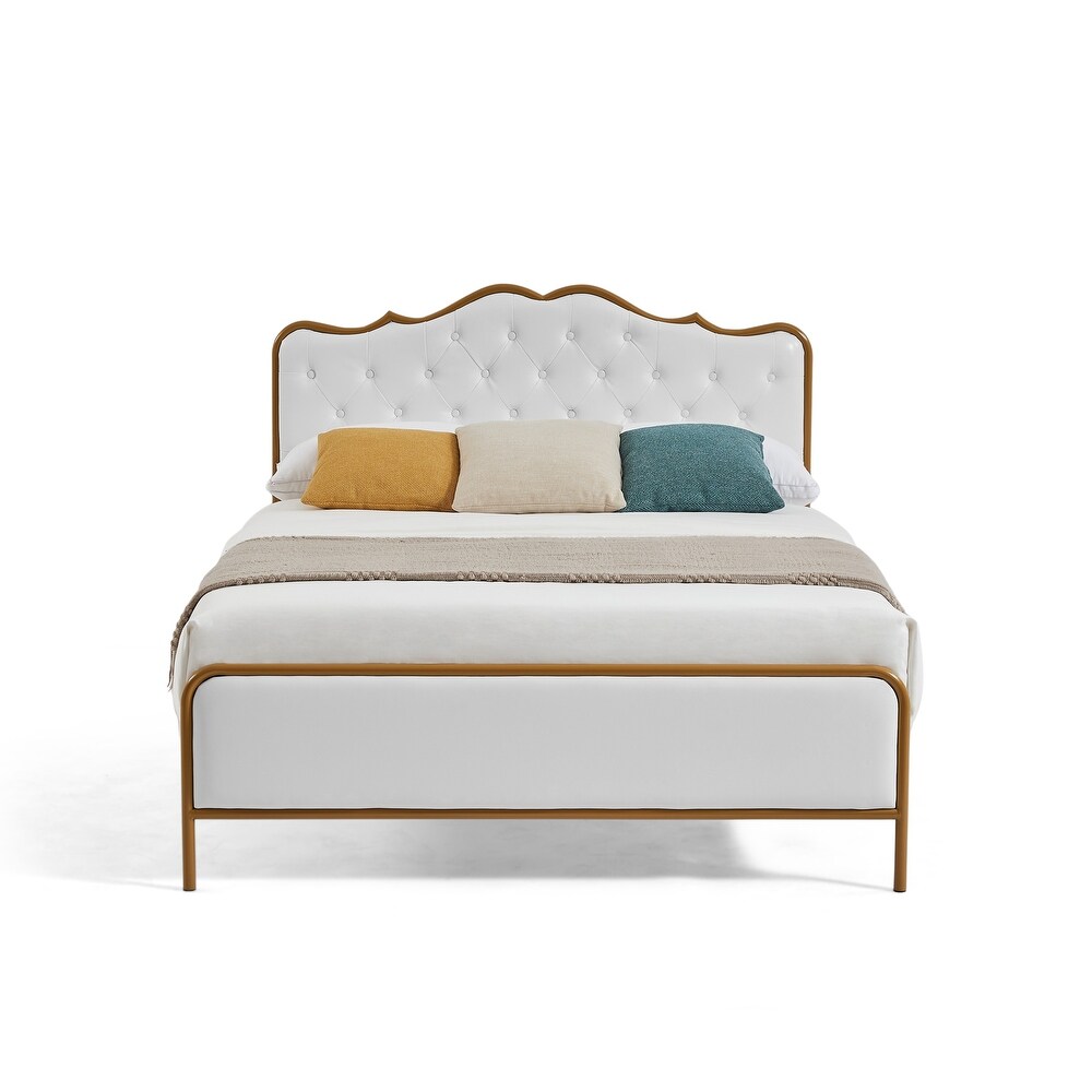 Buckle shaped backrest Platform Bed