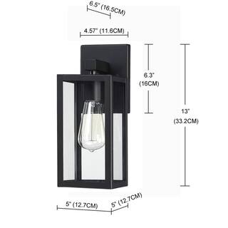 Hukoro Martin 1-Light Matte Black Outdoor Wall Lantern Sconces (2-Pack) F87702-BK