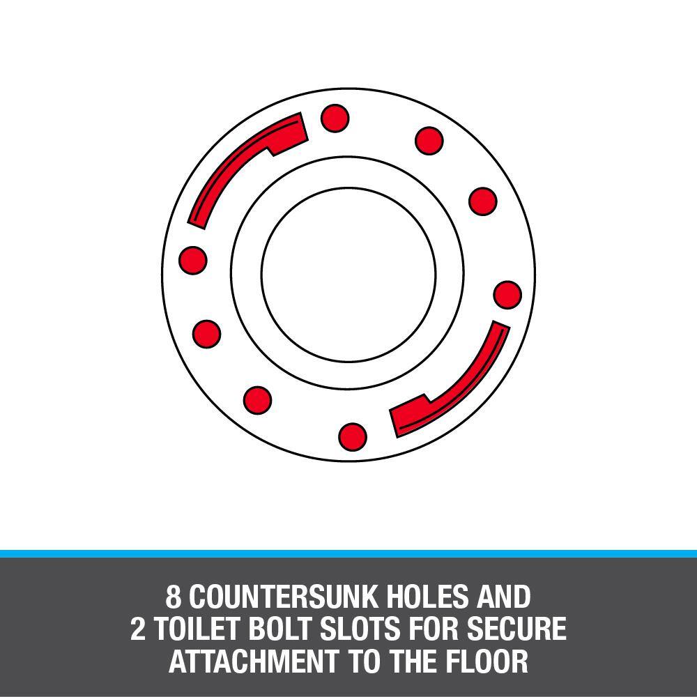 Oatey Fast Set 3 in. Outside Fit or 4 in. Inside Fit PVC Hub Toilet Flange with Test Cap and Plastic Ring 435572