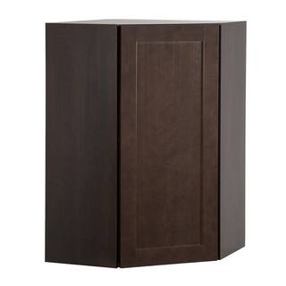 Hampton Bay Edson Assembled 24x36x12.62 in. Corner Wall Cabinet in Dusk CM2436C-DK