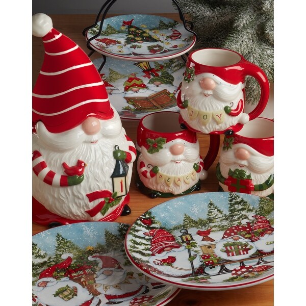 Certified International Christmas Gnomes Rectangular Platter 14 x 10