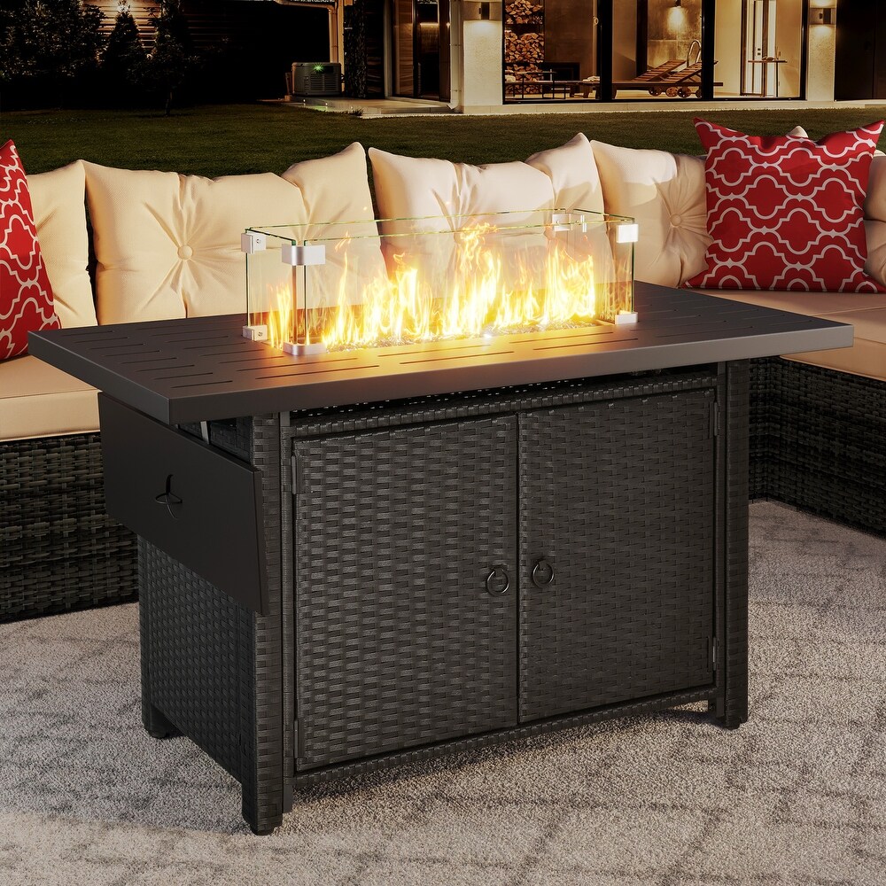 43 Inch Propane Outdoor Fire Pit Table with Ignition Systems