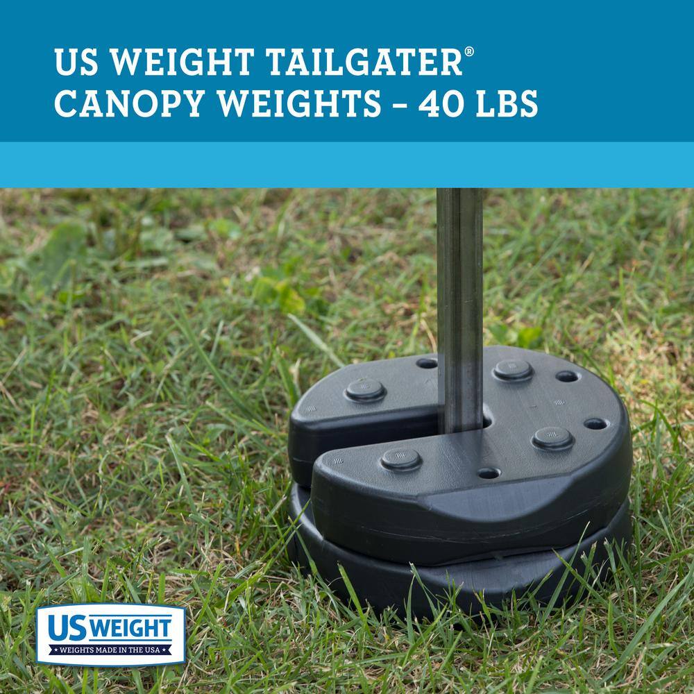 USW 40 lbs. Black US Weight Canopy Weight Plates with Carry Strap (Set of 4) U0040