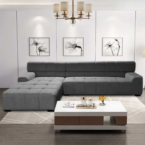 Williamspace Modern Upholstered Sectional Sofa L-shape With Chaise Living Room