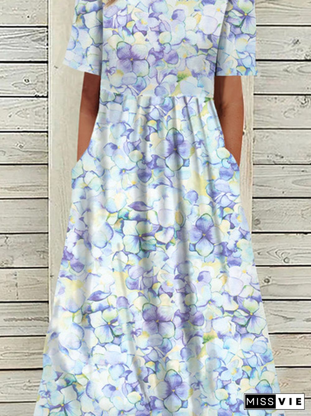 Floral Short Sleeve Woven Dress