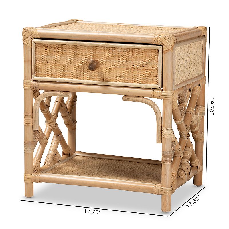 bali and pari Camara Rattan Nightstand Table