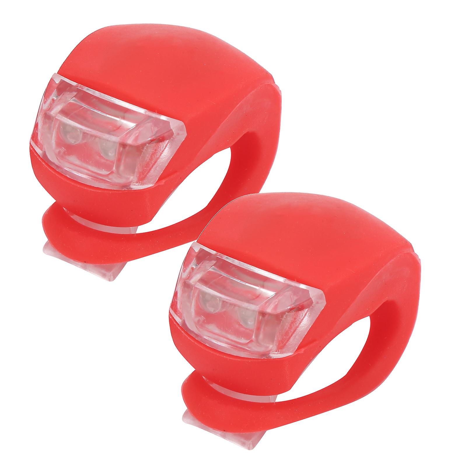 2pcs 2led Bicycle Light Taillight Colorful Warning Lamp 3 Lighting Modes High Brightness Waterproofred