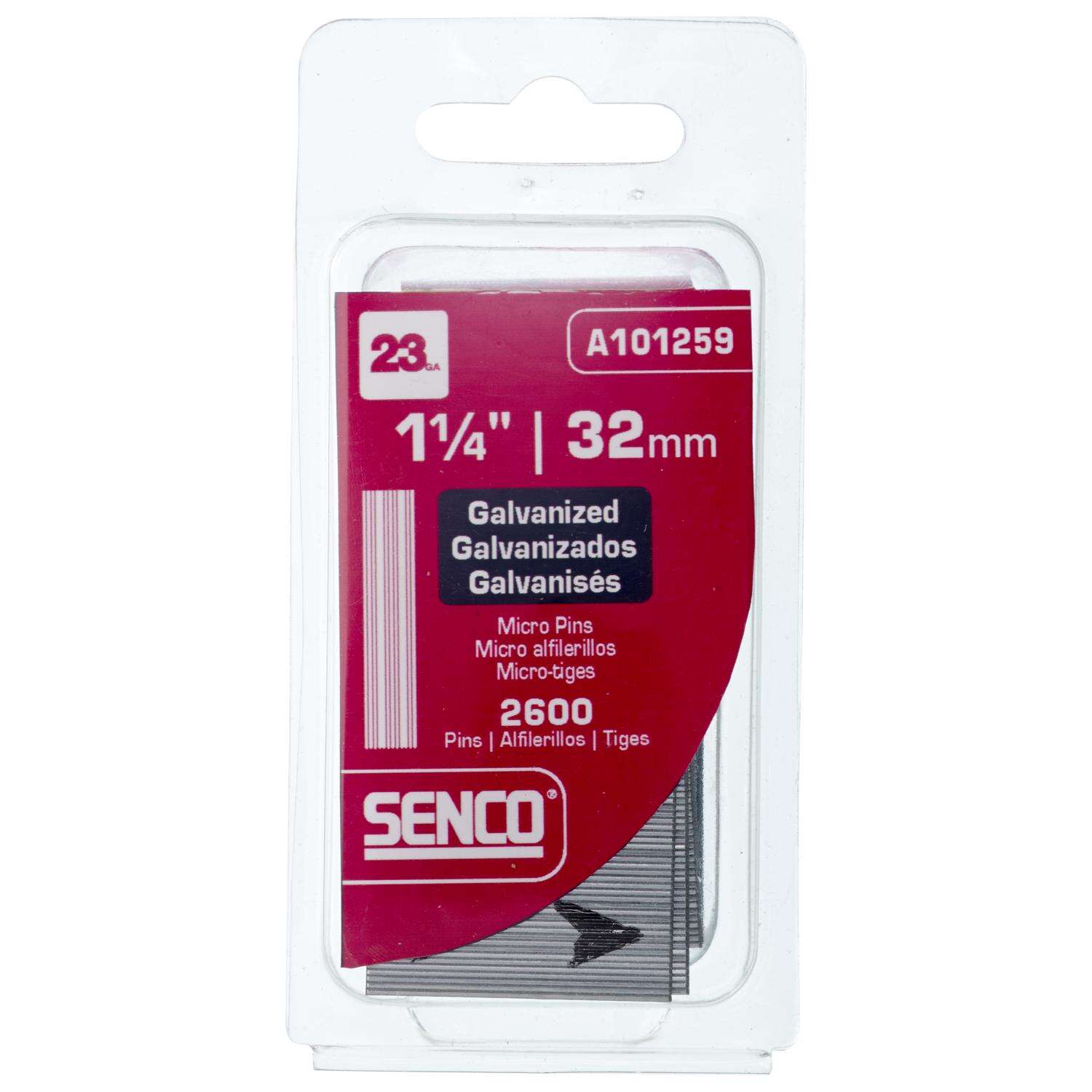 Senco 1-1/4 in. 23 Ga. Straight Strip Galvanized Micro Pins 2，600 pk