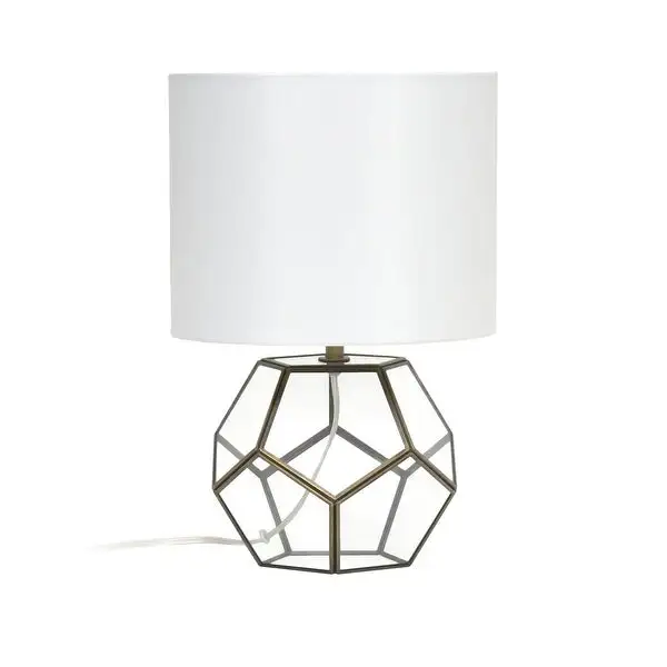 Lalia Home Transparent Octagonal Table Lamp， Brass