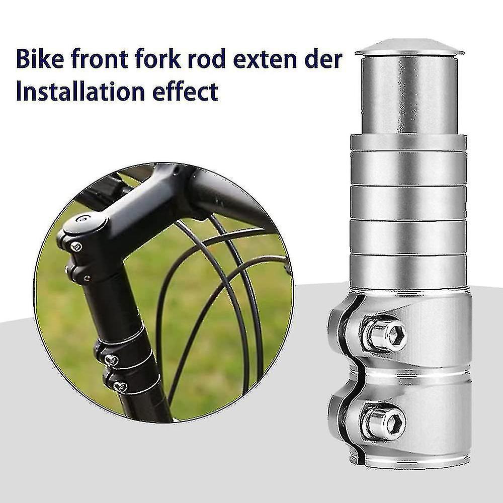 Bike Fork Stem Extender， Bicycle Handlebar Riser Adaptor， Aluminium Alloy Head Up Adapter， For Mountain Bike， Road Bike， Mtb