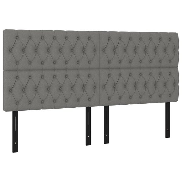 vidaXL Headboards 2 pcs Dark/Light Gray Fabric - - 37421114