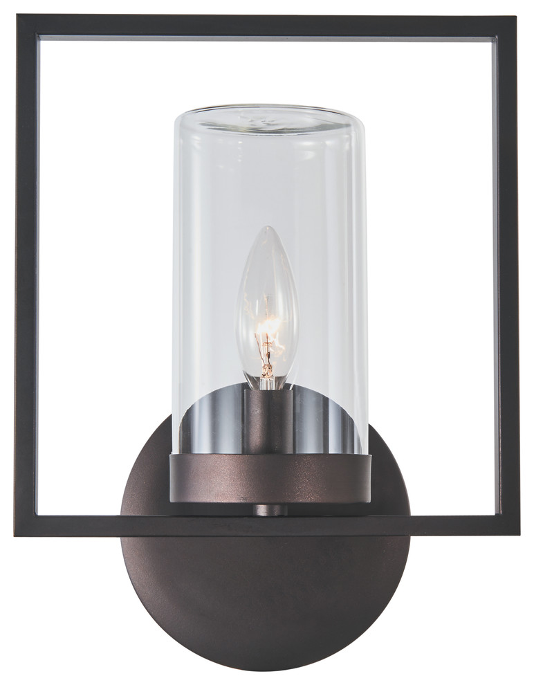 Daniel 1 Light Rubbed Bronze Outdoor/Indoor Wall Sconce 13 quot  Transitional   Outdoor Wall Lights And Sconces   by Dot  ampBo  Houzz