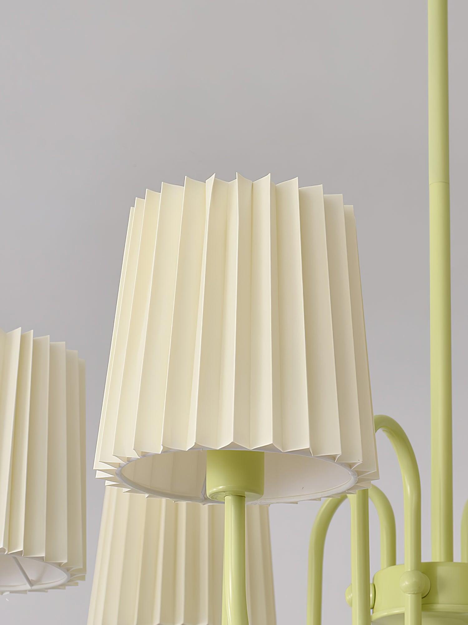 Pleated Fabric Matcha Chandelier