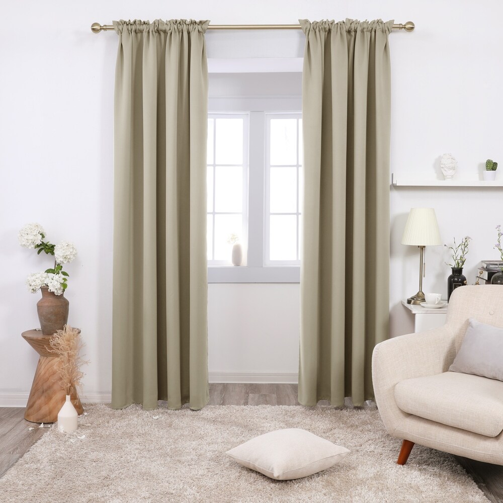 Deconovo Solid Rod Pocket 52 Width Curtain Panel Pair(2 Panel)