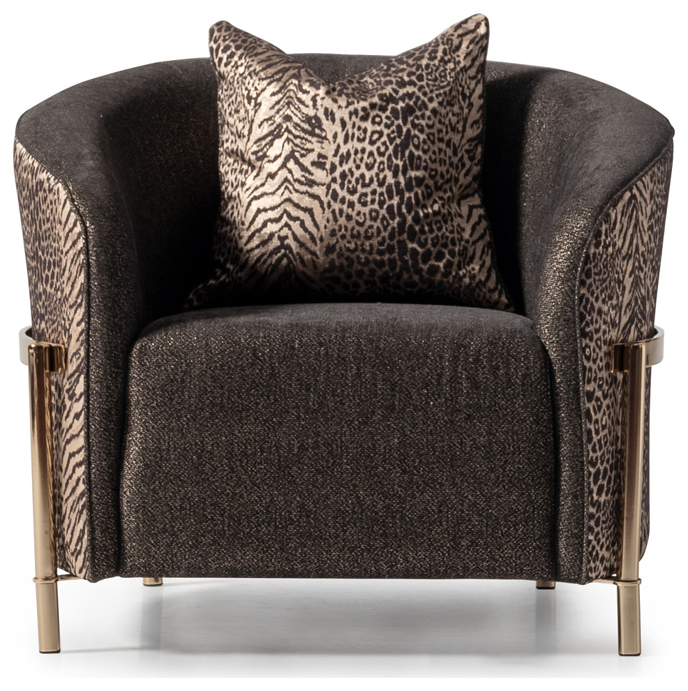 Lisbon Accent Chair  Onyx/Gold   Contemporary   Armchairs And Accent Chairs   by Michael Amini  Houzz