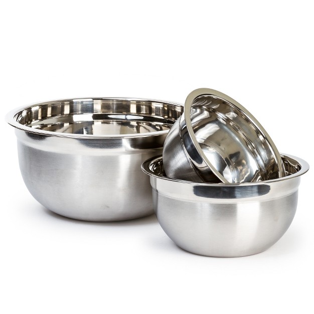 Lexi Home 3 piece Heavy Duty Stainless Steel German Mixing Bowl Set