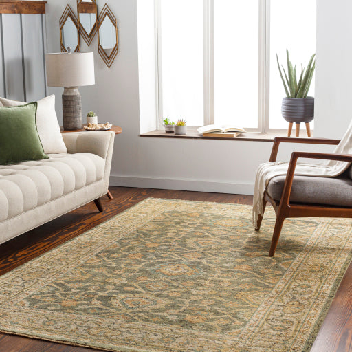 Reign NZ Border Wool Sage Rug