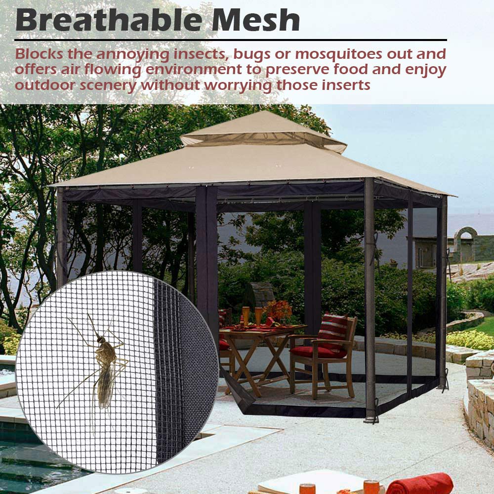 Yescom 9.8'W x 6'H Gazebo Mosquito Netting for 10'x10' Gazebos